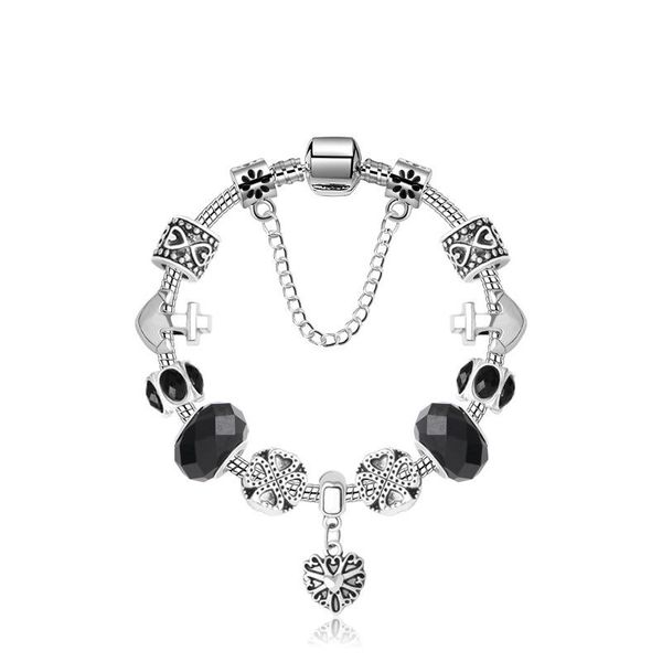 silver color snake chain bracelet diy fashion heart women bracelets with black glass beads, Golden;silver
silver color snake chain bracelet diy fashion heart women bracelets with black glass beads, Golden;silver