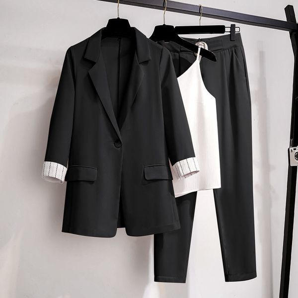 women blazer suit for spring autumn lady blazer jacket +long pant female outerwear elegant ladies coat plus size - lj201125, White
women blazer suit for spring autumn lady blazer jacket +long pant female outerwear elegant ladies coat plus size - lj201125, White