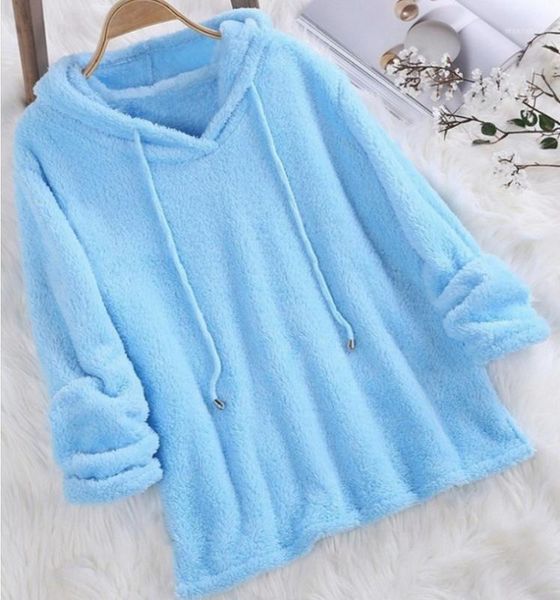 plus size autumn winter women long sleeve hooded blue pink white plush fluffy hoodies fleece pullover pajama loose hoodie, Black
plus size autumn winter women long sleeve hooded blue pink white plush fluffy hoodies fleece pullover pajama loose hoodie, Black