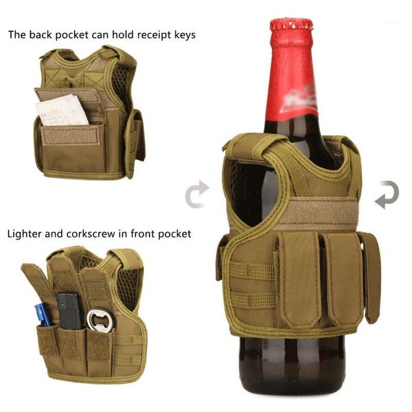 tactical beer bottle nylon vest cover mini miniature molle vest bottle drink set adjustable shoulder straps for home decoration1, Gray;blue
tactical beer bottle nylon vest cover mini miniature molle vest bottle drink set adjustable shoulder straps for home decoration1, Gray;blue