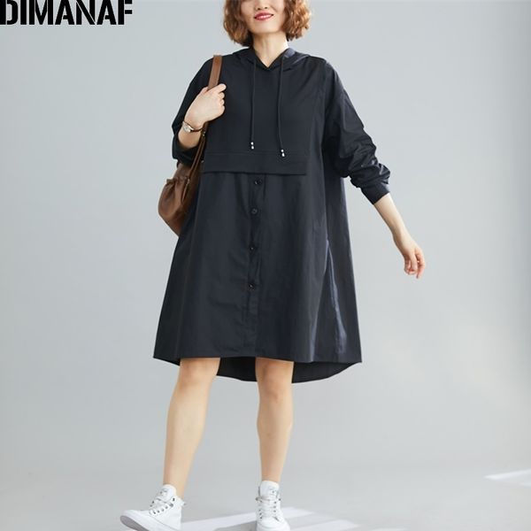 dimanaf plus size women dress long sleeve hooded cotton lady vestidos loose clothing casual spliced dress solid black spring y200805, Black;pink
dimanaf plus size women dress long sleeve hooded cotton lady vestidos loose clothing casual spliced dress solid black spring y200805, Black;pink