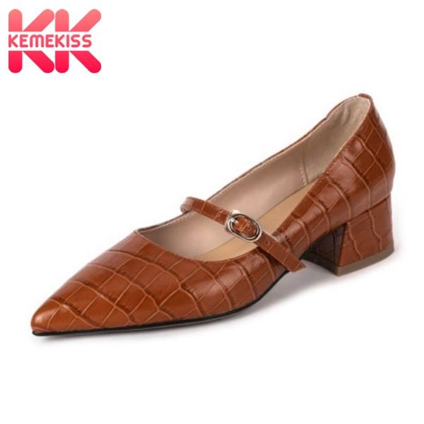 kemekiss women pumps shoes fashion buckle pointed toe genuine leather shoes women stone pattern thick heels footwear size 34-43, Black
kemekiss women pumps shoes fashion buckle pointed toe genuine leather shoes women stone pattern thick heels footwear size 34-43, Black