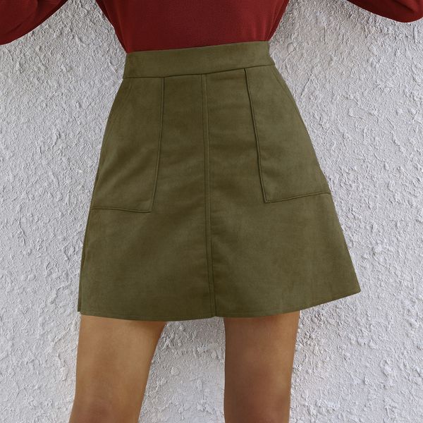 2021 new winter solid a-line for women waist office wear skirts female slim casual short skirt autumn dsna, Black
2021 new winter solid a-line for women waist office wear skirts female slim casual short skirt autumn dsna, Black