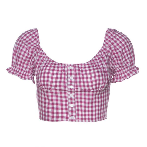 2021 new of summer women sweet plaid square neck rectum breasted cardigan opened navel bubble short sleeve 8q04, White
2021 new of summer women sweet plaid square neck rectum breasted cardigan opened navel bubble short sleeve 8q04, White