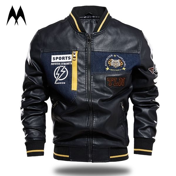 winter leather baseball jacket men new thick leather jacket men motorcycle coats patchwork bomber jacket man 201026, Black
winter leather baseball jacket men new thick leather jacket men motorcycle coats patchwork bomber jacket man 201026, Black