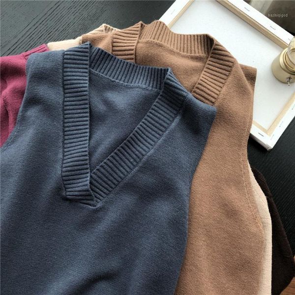 v-neck knitted vest women's sweater autumn and winter new korean loose wild sweater vest sleeveless1, White;black
v-neck knitted vest women's sweater autumn and winter new korean loose wild sweater vest sleeveless1, White;black