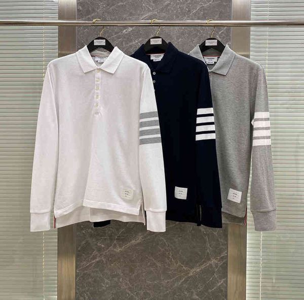 tb tide brand spring autumn new classic four bar polo shirt long sleeve t-shirt men's wo same leisure trend top, White;black
tb tide brand spring autumn new classic four bar polo shirt long sleeve t-shirt men's wo same leisure trend top, White;black