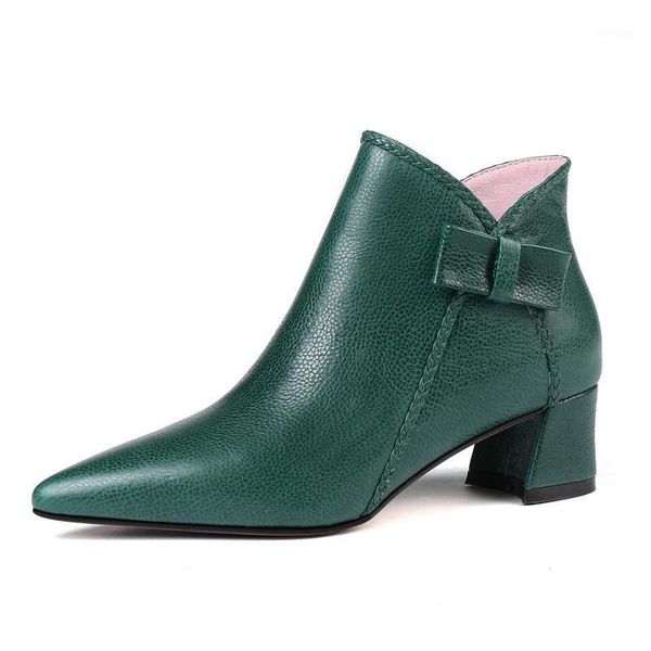 leather ankle boots women autumn winter mid thick heel lady bowknot shoes g254 woman brown black green pointed toe zipper boots1
leather ankle boots women autumn winter mid thick heel lady bowknot shoes g254 woman brown black green pointed toe zipper boots1