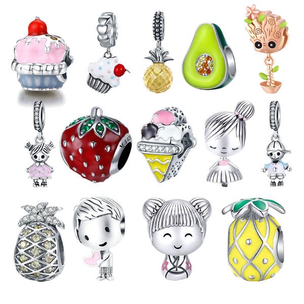 bisaer couple little girl boy sterling pineapple food avocado beads charm bracelet silver 925 jewelry q1219, Bronze;silver
bisaer couple little girl boy sterling pineapple food avocado beads charm bracelet silver 925 jewelry q1219, Bronze;silver