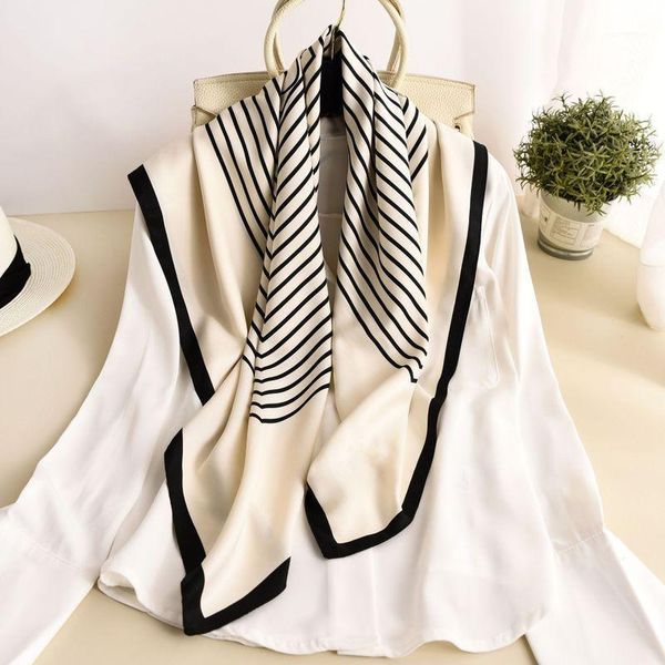 brand 2020 new silk scarf women fashion striped scarves office lady neckerchief foulard femme tie bandana hijab1, Blue;gray
brand 2020 new silk scarf women fashion striped scarves office lady neckerchief foulard femme tie bandana hijab1, Blue;gray