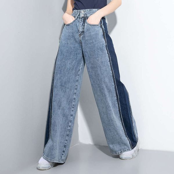 hip hop fashion brand 2020 summer new wash splicing jeans personalized wide leg pants 88083, Blue
hip hop fashion brand 2020 summer new wash splicing jeans personalized wide leg pants 88083, Blue