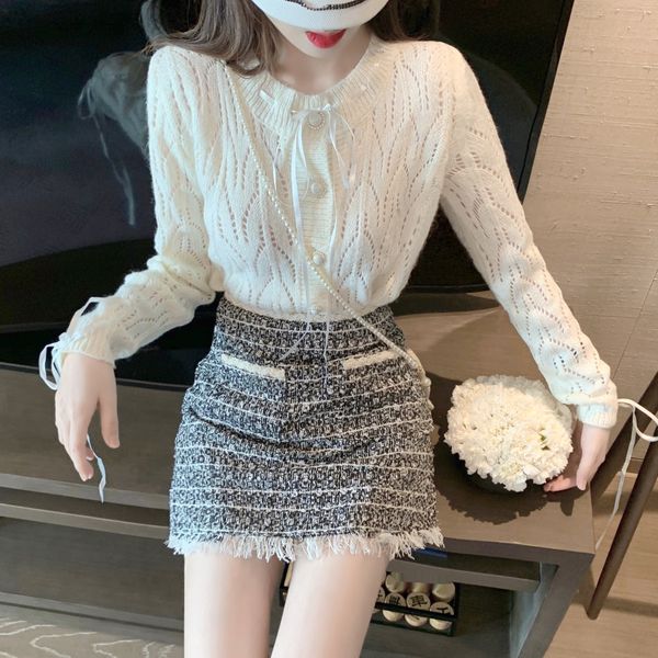 pmg1l 2020 autumn graceful suit loose hollow slimming knitted cardigan new skirt fashion lace-up autumn women's dressnew women's d, Gray
pmg1l 2020 autumn graceful suit loose hollow slimming knitted cardigan new skirt fashion lace-up autumn women's dressnew women's d, Gray