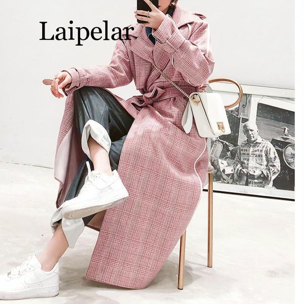 women's wool & blends laipelar 2021 fall winter women simple plaid slim woolen maxi long coat with belt female overcoat, Black
women's wool & blends laipelar 2021 fall winter women simple plaid slim woolen maxi long coat with belt female overcoat, Black