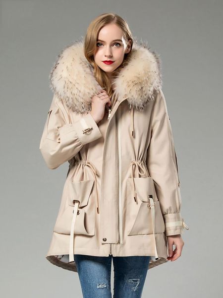 women's fur & faux rex fashion jacket raccoon collar hoooded female winter parkas thicken warm women coats ropa zjt546, Black
women's fur & faux rex fashion jacket raccoon collar hoooded female winter parkas thicken warm women coats ropa zjt546, Black