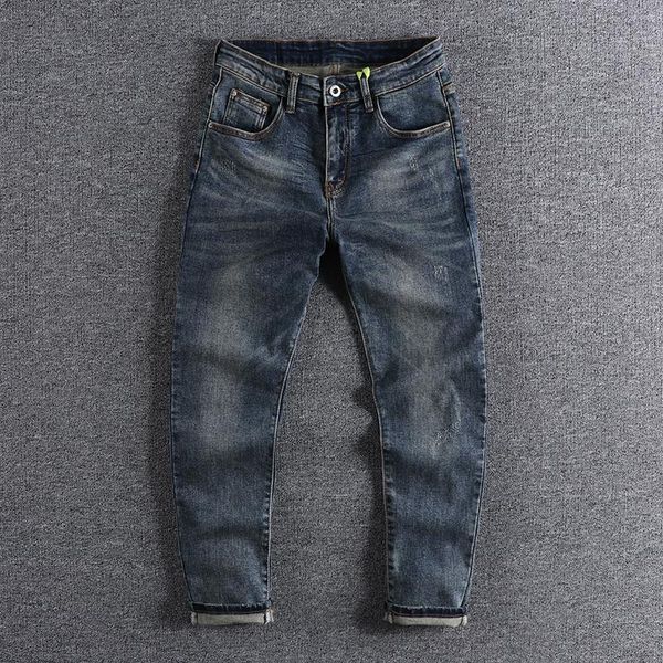 men's jeans 2021 versatile blue cropped slim leggings british trend casual pants trouser for promotion 0810
men's jeans 2021 versatile blue cropped slim leggings british trend casual pants trouser for promotion 0810