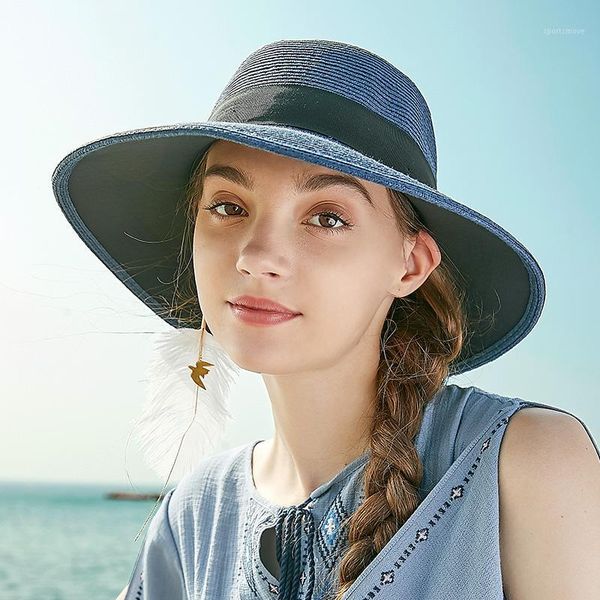 wide brim hats sedancasesa summer straw hat for women beach casual sun visors caps foldable with bowknot1, Blue;gray
wide brim hats sedancasesa summer straw hat for women beach casual sun visors caps foldable with bowknot1, Blue;gray