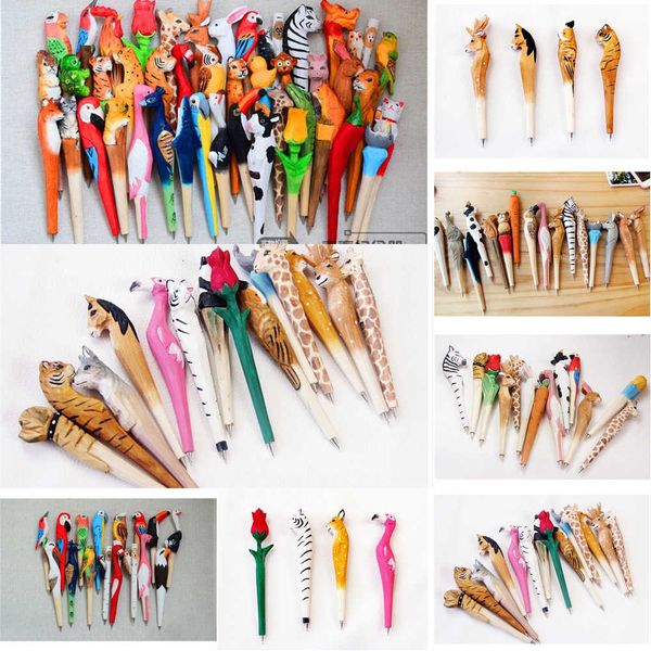 ballpoint carving artificial pen handmade lovely wood animal ball creative arts blue pens gift new many color, Blue;orange 
ballpoint carving artificial pen handmade lovely wood animal ball creative arts blue pens gift new many color, Blue;orange