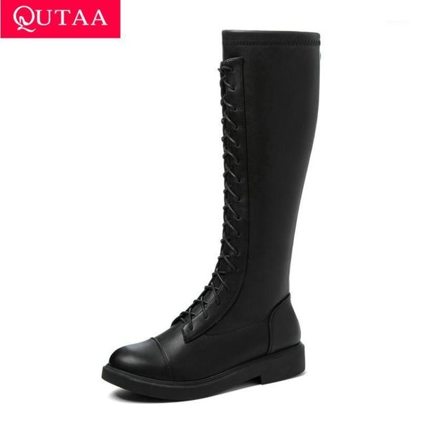 qutaa 2021 fashion pu leather knee high boots pointed toe square low heels autumn winter fashion zipper women shoes size 34-431, Black
qutaa 2021 fashion pu leather knee high boots pointed toe square low heels autumn winter fashion zipper women shoes size 34-431, Black