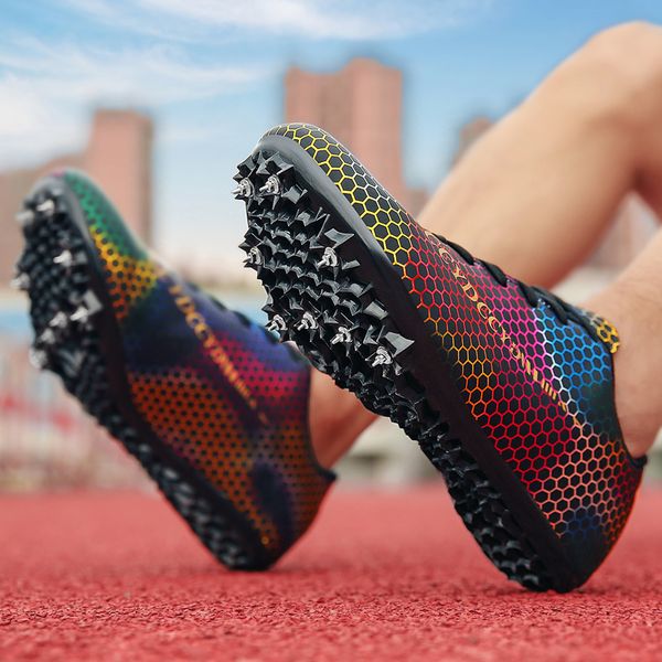 mens womens distance running sneakers athletic sprinting track and field racing shoes with spikes boys girls, Black
mens womens distance running sneakers athletic sprinting track and field racing shoes with spikes boys girls, Black