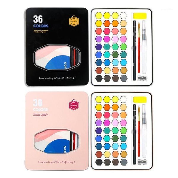 36 colors/set water color paint set with painting brush pencil sharpener iron box graffiti drawing pigment set art for kids1, Black;red
36 colors/set water color paint set with painting brush pencil sharpener iron box graffiti drawing pigment set art for kids1, Black;red