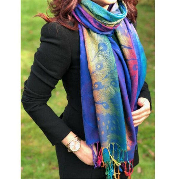 peacock scarf shawl multicolour rainbow feather floral long bright, Blue;gray
peacock scarf shawl multicolour rainbow feather floral long bright, Blue;gray