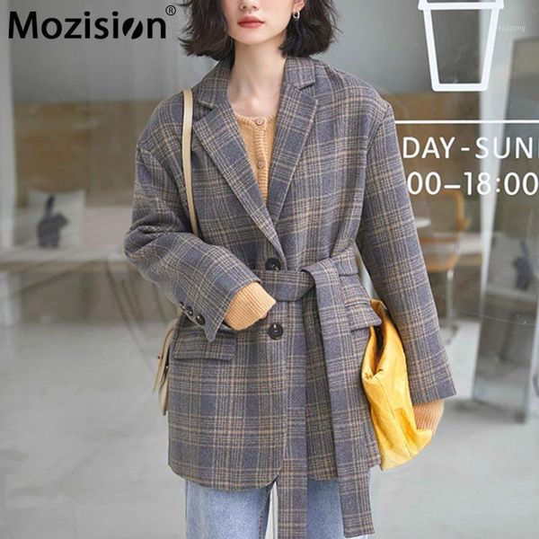 mozision women's plaid woolen coat 2021 spring new notched collar single breasted lace-up blazer ladies elegant warm wool coat1, Black
mozision women's plaid woolen coat 2021 spring new notched collar single breasted lace-up blazer ladies elegant warm wool coat1, Black