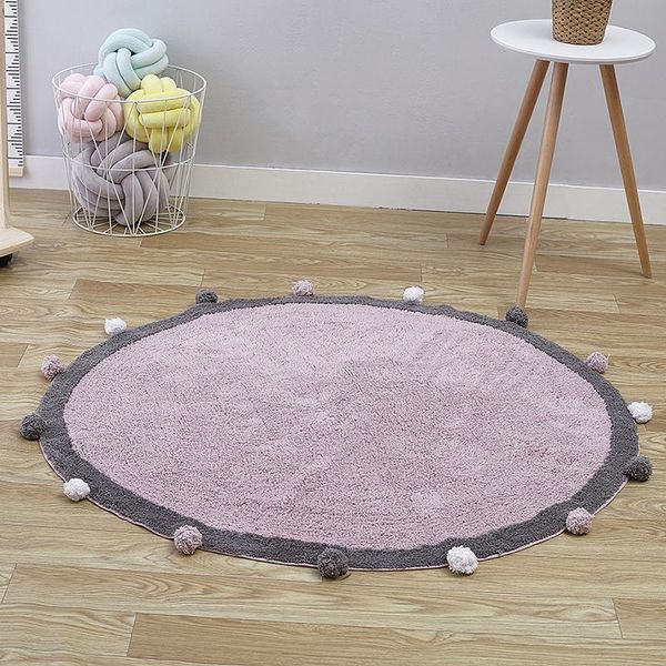 120 cm nordic kids play mats cotton mat with pompoms play game rugs floor carpet for kids boy nursery room decor
120 cm nordic kids play mats cotton mat with pompoms play game rugs floor carpet for kids boy nursery room decor