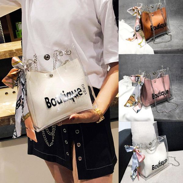 women's fashion artificial leather transparent letter silk scarf jelly bag round barrel shoulder bag casual shopping y411
women's fashion artificial leather transparent letter silk scarf jelly bag round barrel shoulder bag casual shopping y411