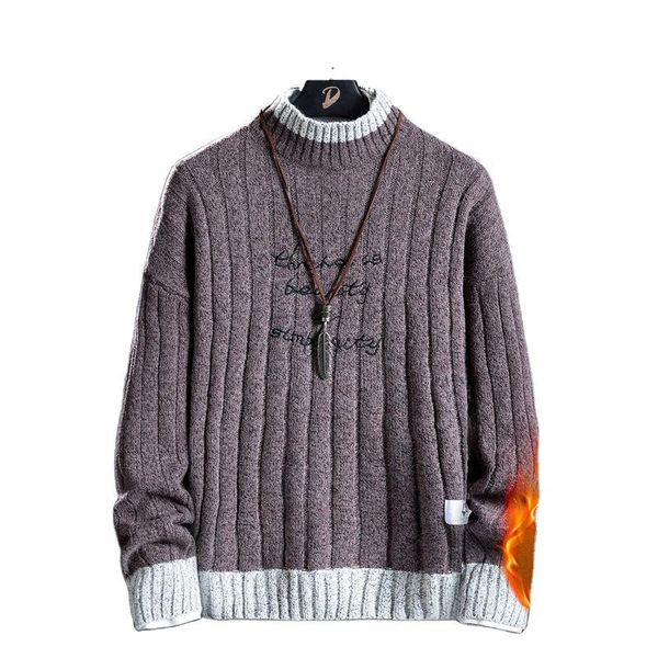 men's sweaters 2021 winter plush thickened sweater slim round neck letter trend handsome, White;black
men's sweaters 2021 winter plush thickened sweater slim round neck letter trend handsome, White;black