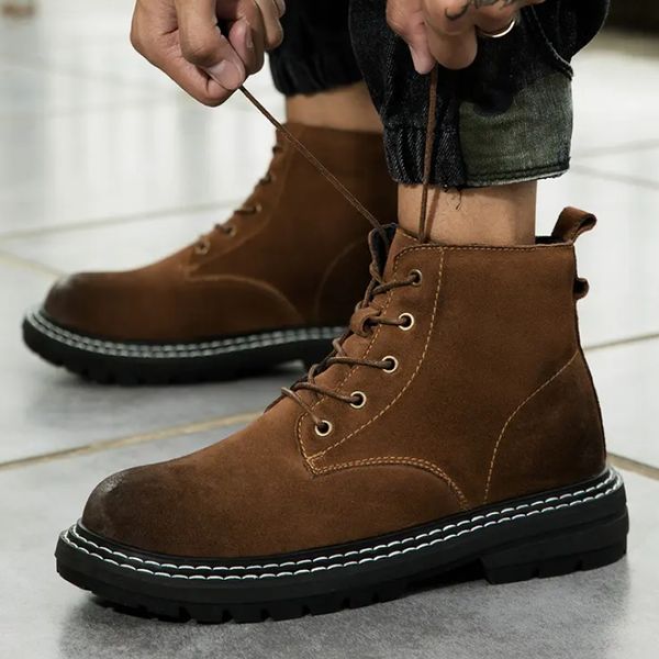 autumn winter men high martin boots faux suede leather casual low heel lace up large size 37-46 firm stitching comfortable versatile dp144, Black
autumn winter men high martin boots faux suede leather casual low heel lace up large size 37-46 firm stitching comfortable versatile dp144, Black