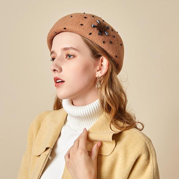 beret women's autumn and winter rhinestones hand stitched thick woolen hat boinas para mujer cappello donna czapka zimowa gorras, Blue;gray
beret women's autumn and winter rhinestones hand stitched thick woolen hat boinas para mujer cappello donna czapka zimowa gorras, Blue;gray