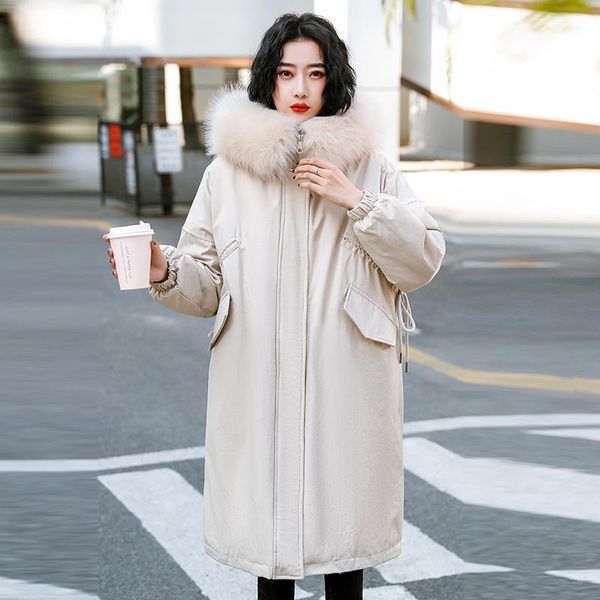 women's down & parkas winter 2021 women's loose and thick parka coat soft plush lining to keep warm mid-length blowfish windbreake, Black 
women's down & parkas winter 2021 women's loose and thick parka coat soft plush lining to keep warm mid-length blowfish windbreake, Black