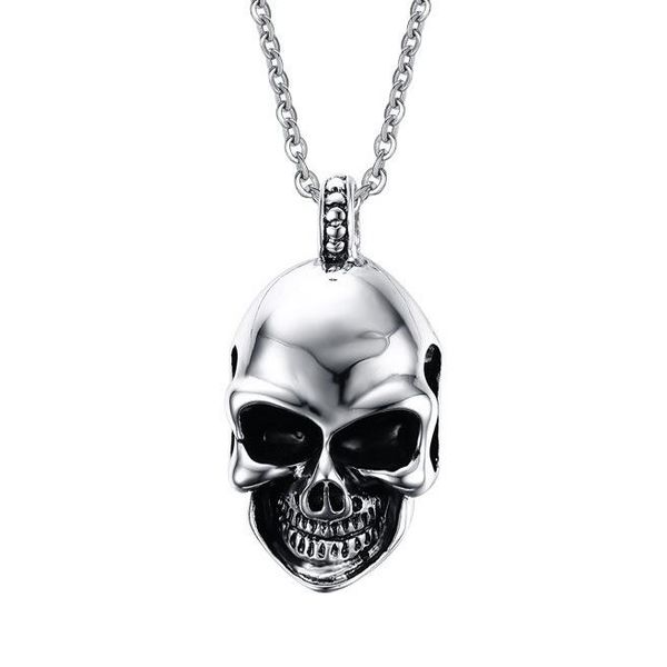 pendant necklaces titanium steel skull man necklace exaggerated retro personality size jewelry, Silver
pendant necklaces titanium steel skull man necklace exaggerated retro personality size jewelry, Silver