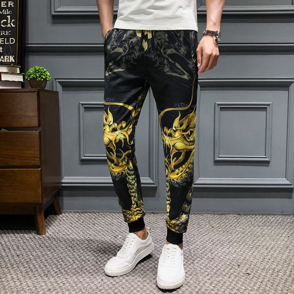 2020 print casual dragon of men with ribbons from hip hop hallways men's clothing summer new fine fitting harem pants iz97, Black
2020 print casual dragon of men with ribbons from hip hop hallways men's clothing summer new fine fitting harem pants iz97, Black
