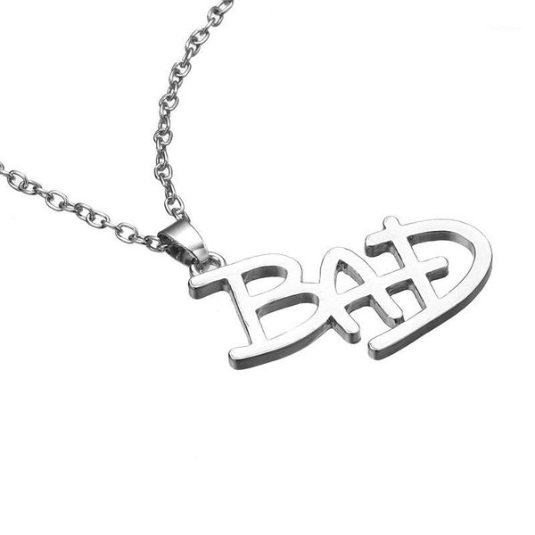 new jewelry michael jackson english letter bad necklace mj bad pendant for men and women fans drop shipping1, Silver 
new jewelry michael jackson english letter bad necklace mj bad pendant for men and women fans drop shipping1, Silver