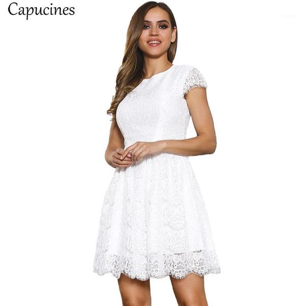 sweet white lace a-line mini dresses women summer short sleeves o-neck casual vestidos female party girl's princess dress1, White;black
sweet white lace a-line mini dresses women summer short sleeves o-neck casual vestidos female party girl's princess dress1, White;black
