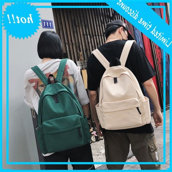 pure color student's schoolbag female new fashion campus junior high school boys and girls lovers backpack trend
pure color student's schoolbag female new fashion campus junior high school boys and girls lovers backpack trend