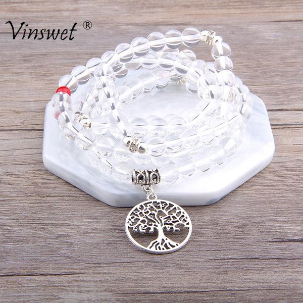 women necklace natural stone 108 mala clear crystal with life tree charm yoga bracelet for men women jewelry, Black
women necklace natural stone 108 mala clear crystal with life tree charm yoga bracelet for men women jewelry, Black
