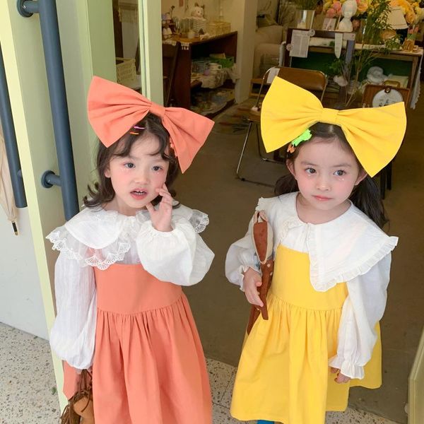 girl's dresses candy color suspender dress baby cute big bow 2021 spring and autumn korean shoulder with bowknot, Red;yellow
girl's dresses candy color suspender dress baby cute big bow 2021 spring and autumn korean shoulder with bowknot, Red;yellow