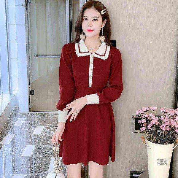 woman casual dresses autumn and winter style small fragrance waist closing thin sweater knitted long sleeve color contrast dresses, Black;gray
woman casual dresses autumn and winter style small fragrance waist closing thin sweater knitted long sleeve color contrast dresses, Black;gray
