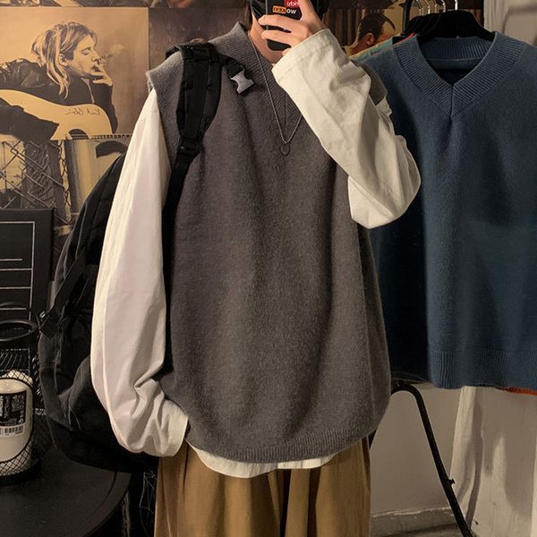 v-necked men's solid color versatile folding sweater vest with backing in winter, Black;white
v-necked men's solid color versatile folding sweater vest with backing in winter, Black;white