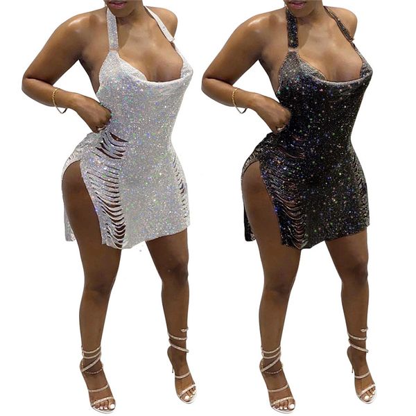 halter sequins womens dresses sleeveless split slim club dress for women casual hollow out female clothing, Black;gray
halter sequins womens dresses sleeveless split slim club dress for women casual hollow out female clothing, Black;gray