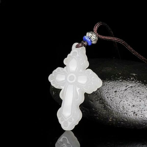 drop shipping xinjiang white jade cross pendant necklace jade stone amulet necklace with chain for men women q1105, Silver
drop shipping xinjiang white jade cross pendant necklace jade stone amulet necklace with chain for men women q1105, Silver