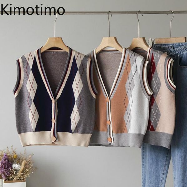 women's vests kimotimo knitted vintage vest sleeveless fall 2021 women jumper argyle preppy style casual chic female sweater, Black;white
women's vests kimotimo knitted vintage vest sleeveless fall 2021 women jumper argyle preppy style casual chic female sweater, Black;white