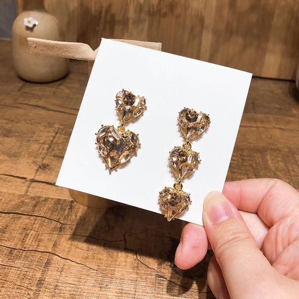 dominated 2020 new hyperbole style asymmetric crystal hearts delicate temperament women drop earrings, Silver
dominated 2020 new hyperbole style asymmetric crystal hearts delicate temperament women drop earrings, Silver
