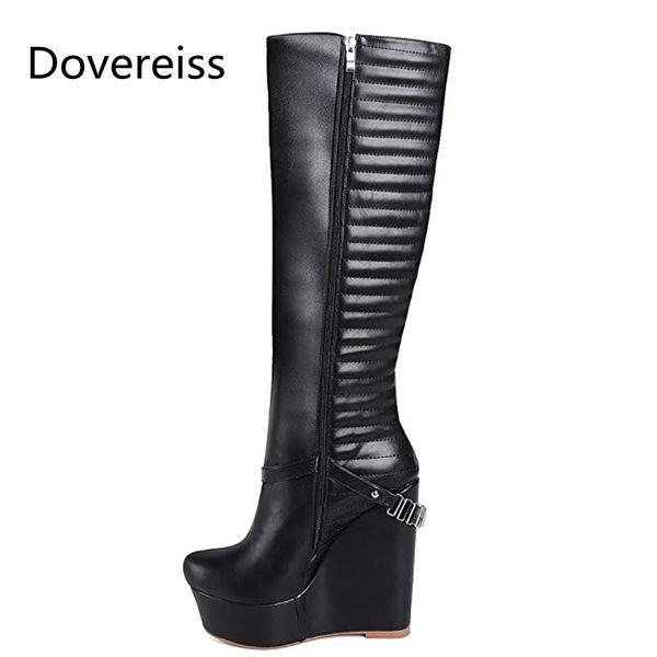 boots dovereiss fashion women's shoes winter pointed toe zipper metal chain wedges ladies knee high 35-43, Black
boots dovereiss fashion women's shoes winter pointed toe zipper metal chain wedges ladies knee high 35-43, Black