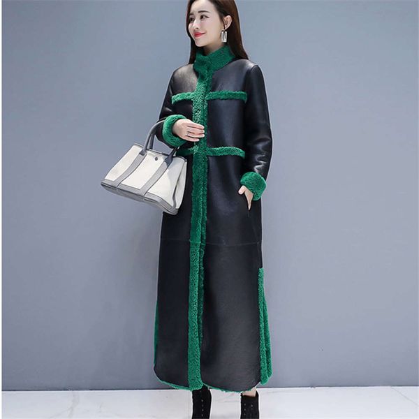 coat 2020 winter women lamb unique fur long jacket one thick loose cotton parka female splice outerwear genuine leather, Black
coat 2020 winter women lamb unique fur long jacket one thick loose cotton parka female splice outerwear genuine leather, Black