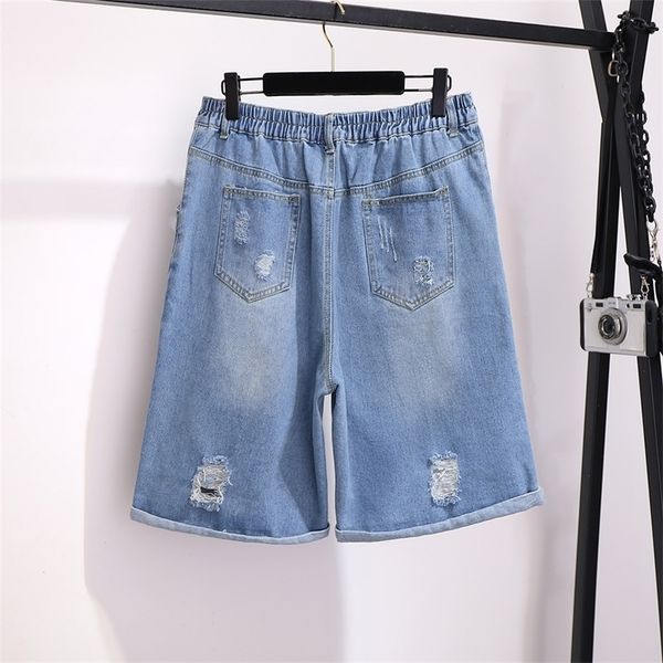 women's fashion jeans spring and summer flastic waist knee length new style with holes cowboy shorts loose-fit straight pants y200822, Blue
women's fashion jeans spring and summer flastic waist knee length new style with holes cowboy shorts loose-fit straight pants y200822, Blue