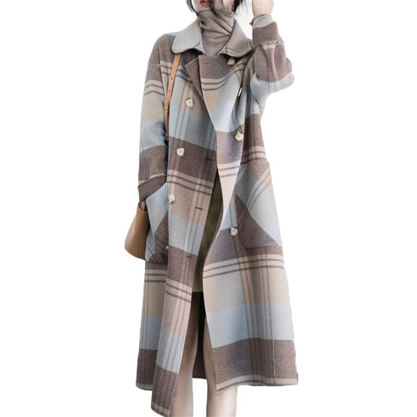 2021 new spring autumn women's overcoats plaid patchwork plus size female outerwear loose double breasted trendy lady long coats, Black
2021 new spring autumn women's overcoats plaid patchwork plus size female outerwear loose double breasted trendy lady long coats, Black