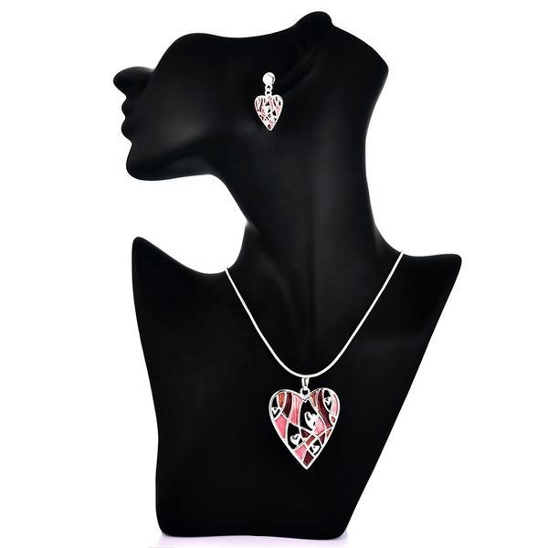 jewelry set new 4 color love heart shape pendants necklaces set elegant enamel alloy snake chain jewelry sets for women, Silver
jewelry set new 4 color love heart shape pendants necklaces set elegant enamel alloy snake chain jewelry sets for women, Silver